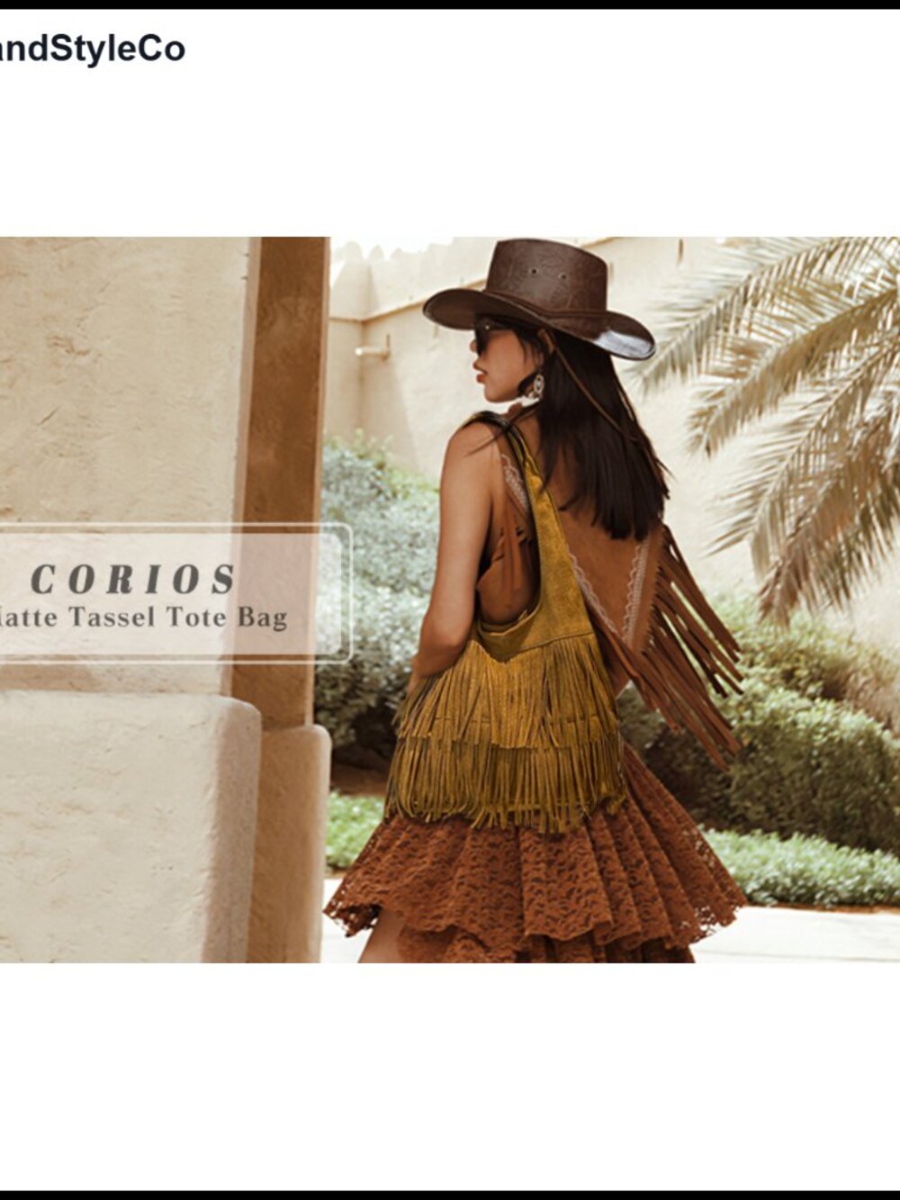 Vintage Fringe Hobo Bag Suede Handbag Tassel Shoulder Bag Women Boho Tote - Picture 6 of 6